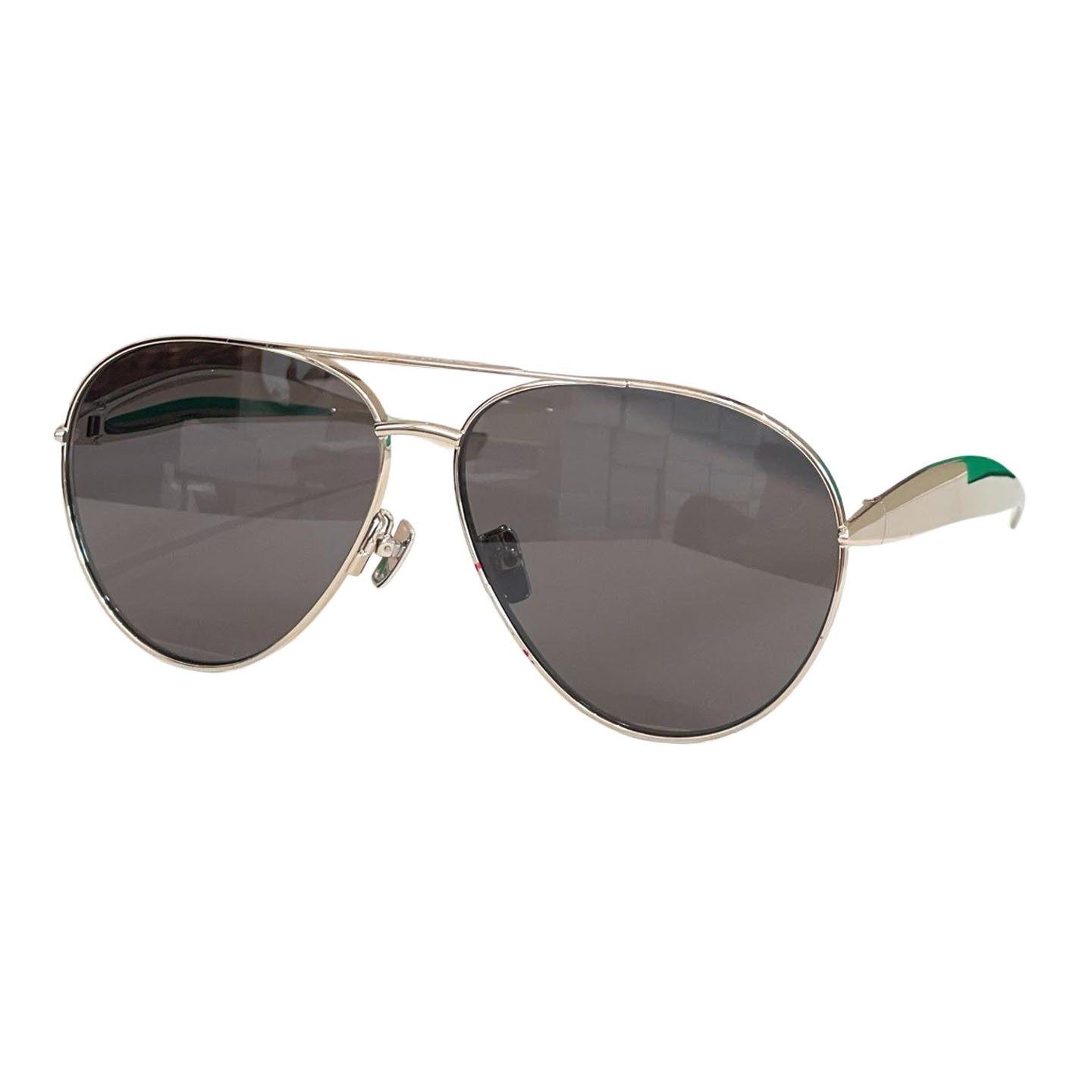 Bottega Veneta Pilot glasses black silver/silver/black gold/green gold/tawny gold/brown gold color Size 63口13-138