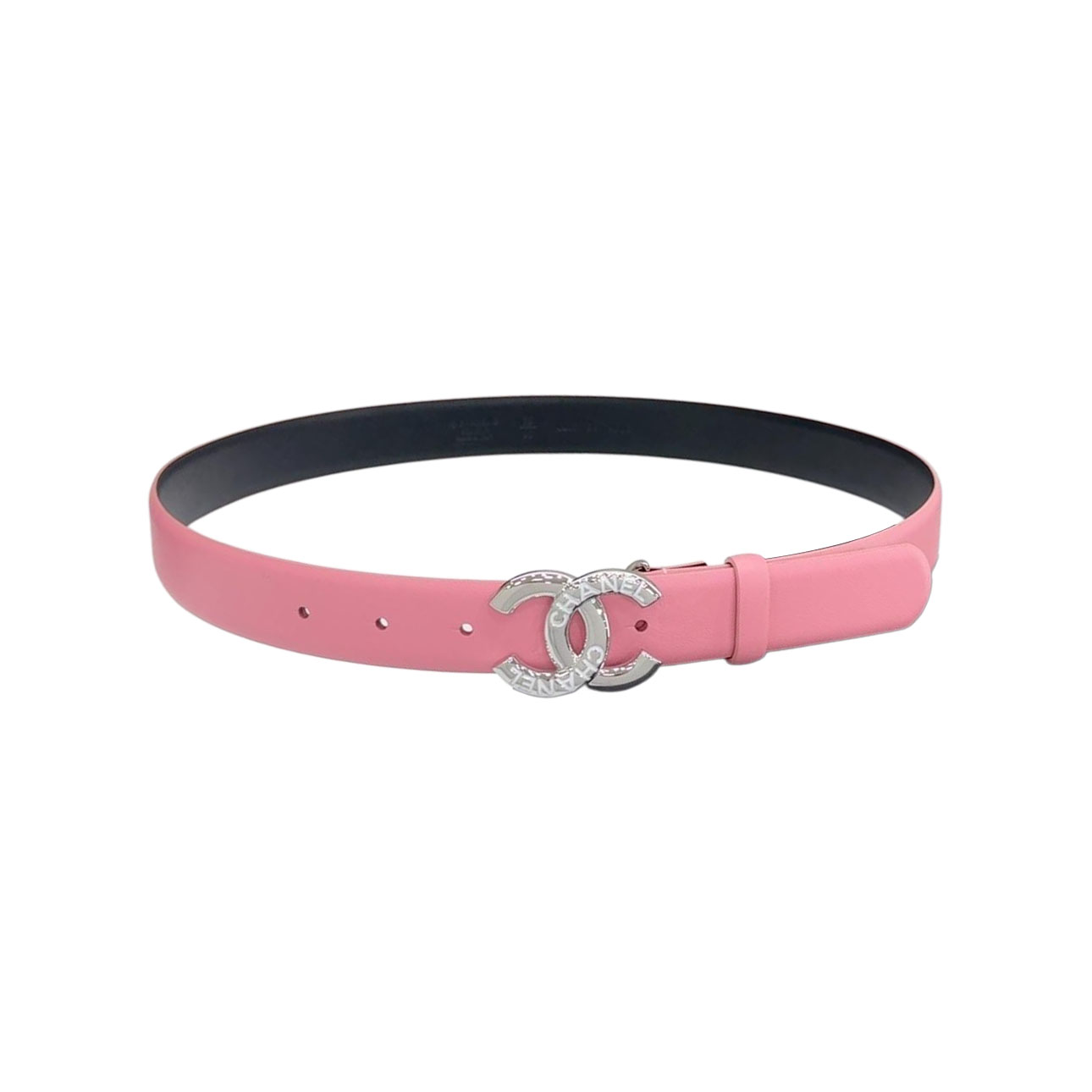 Chanel Women's CC Belt In Pink/Yellow/Mint Green/Brown Calfskin With Gold/Silver Hardware 30mm