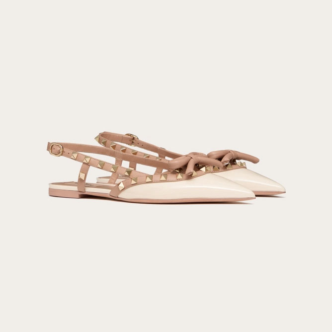 VALENTINO  Patent-leather lace-up flats