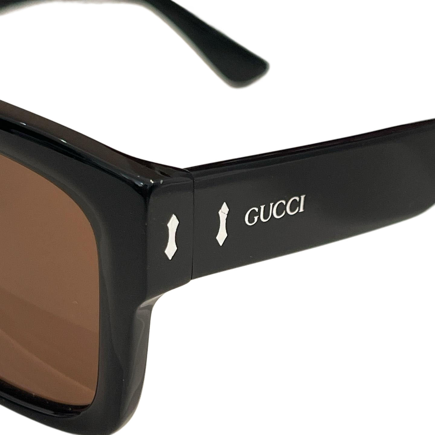 Gucci square frame glasses black brown/black yellow/black/green/leopard/black with white flower color Size 55口17-140