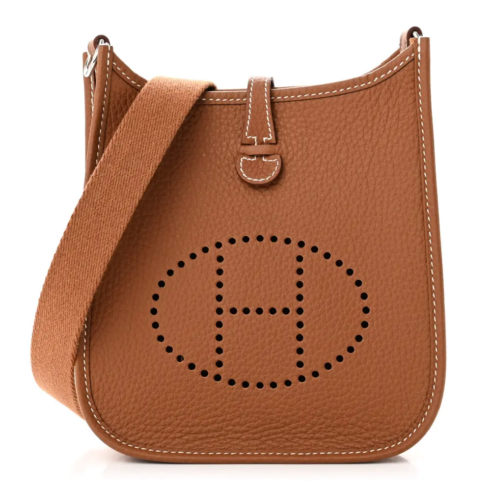 Hermès Evelyne TPM Brown Taurillon Clemence Leather Palladium Hardware