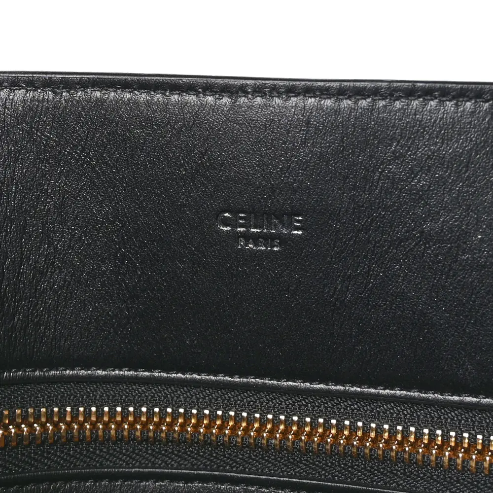 Celine Large Vertical Cabas Black Triomphe Canvas & Calfskin Leather