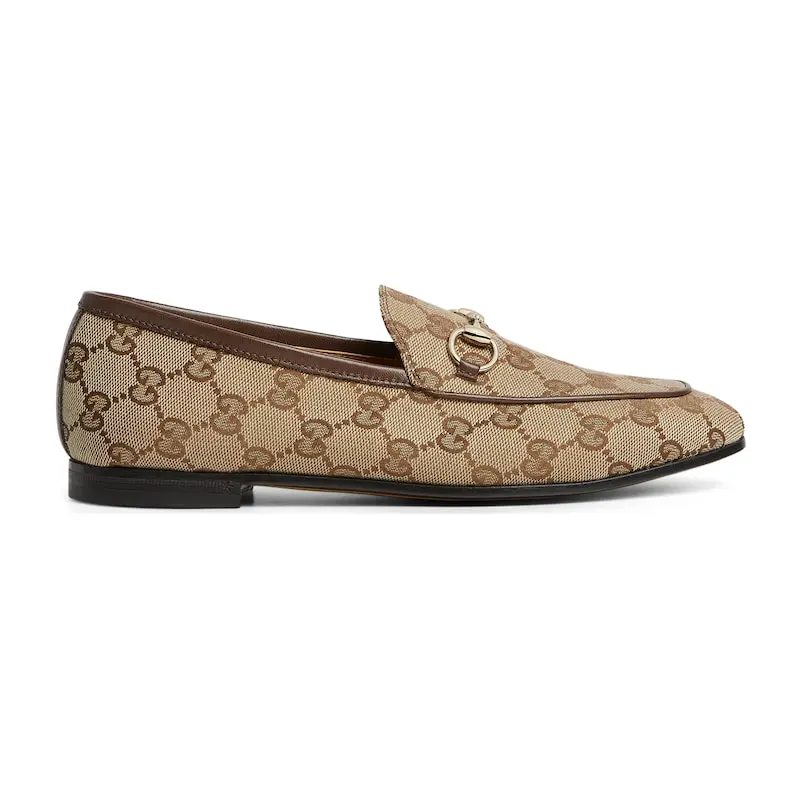 Gucci brown print print loafers