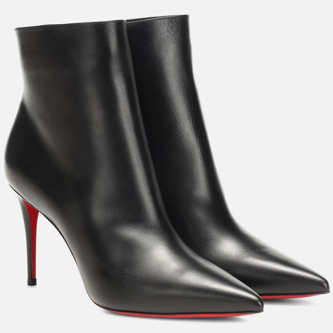Christian Louboutin black small pointy heels boots