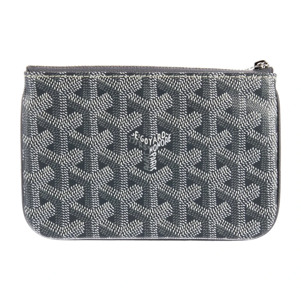 Goyard Medium Wallet Grey Printed Goyardine Canvas Silver Hardware