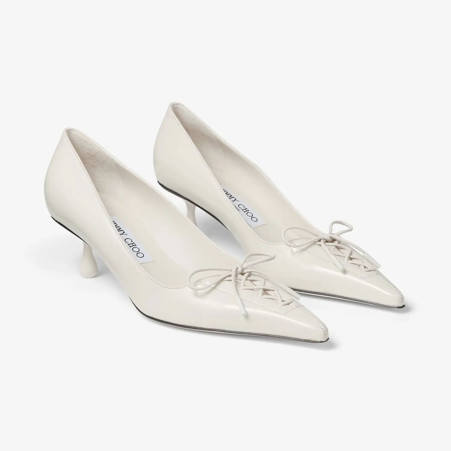 JIMMY CHOO Polyester stitched leather heels