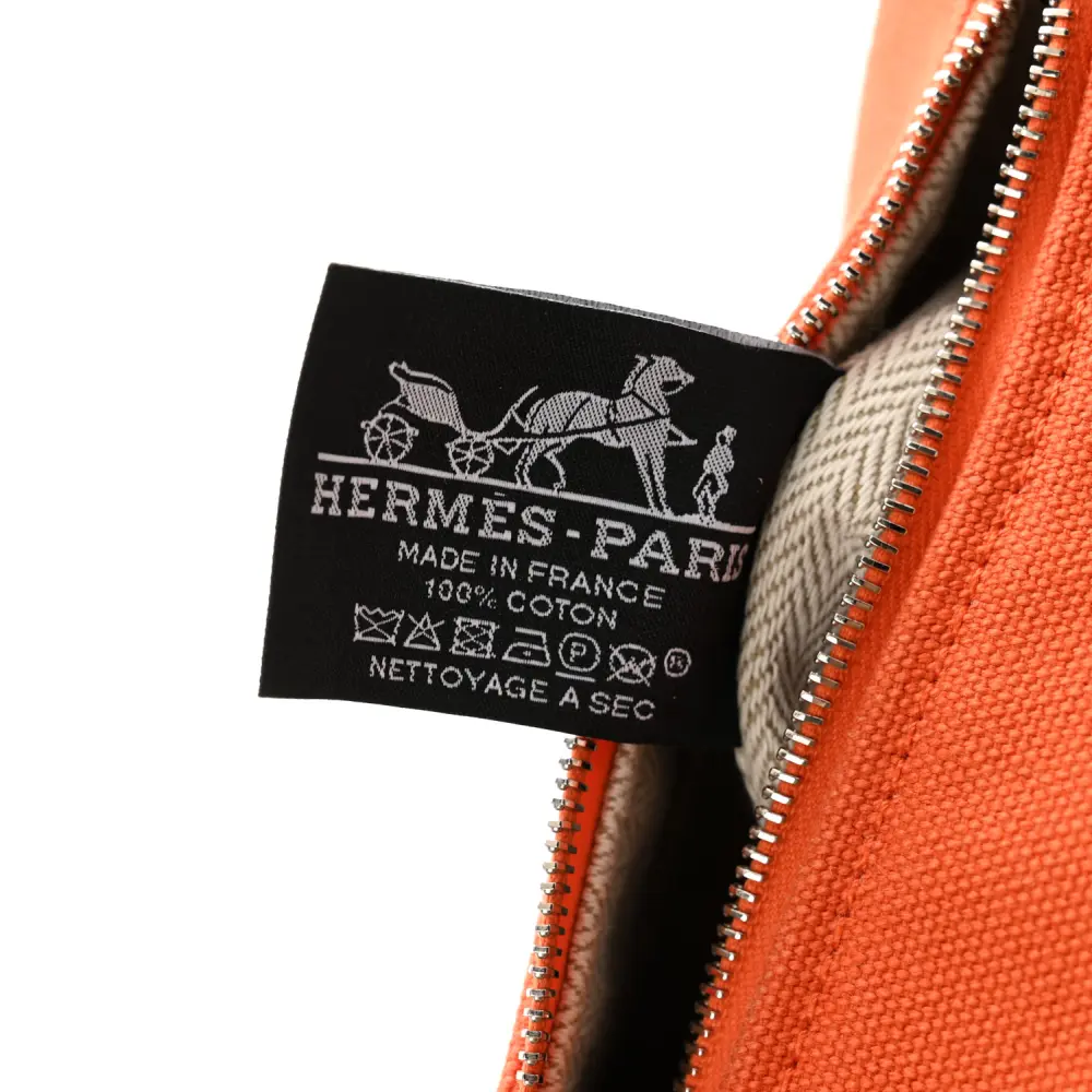 Hermès Bride-à-Brac Pouch Small Orange/Burgundy Canvas