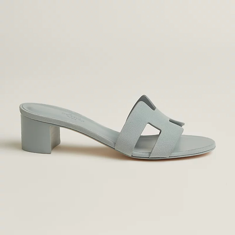 HERMES Oasis Slippers High-heeled slippers Blue High Heels Sandal