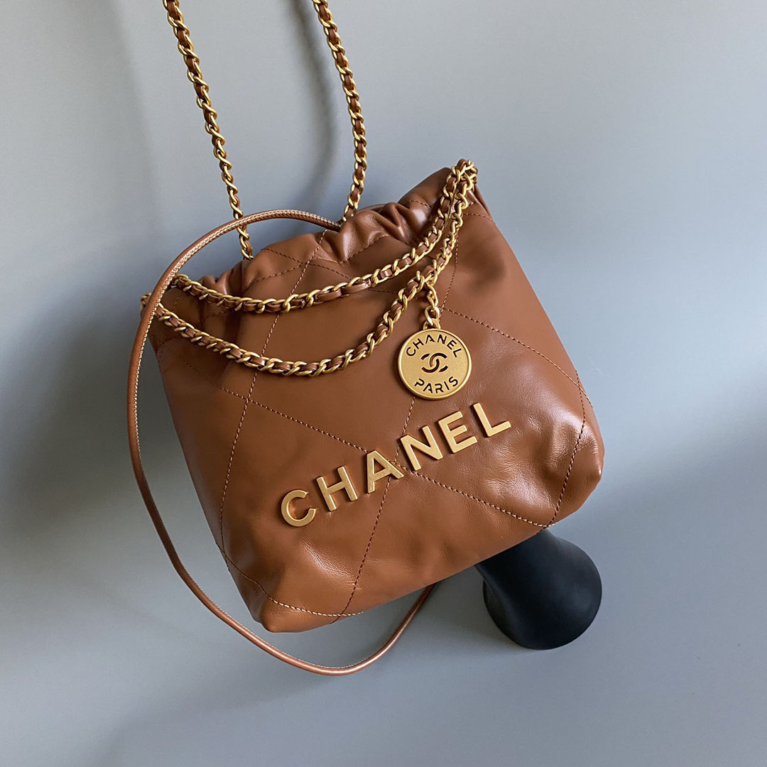 Chanel 22bags Brown / Yellow Shoulder Bags