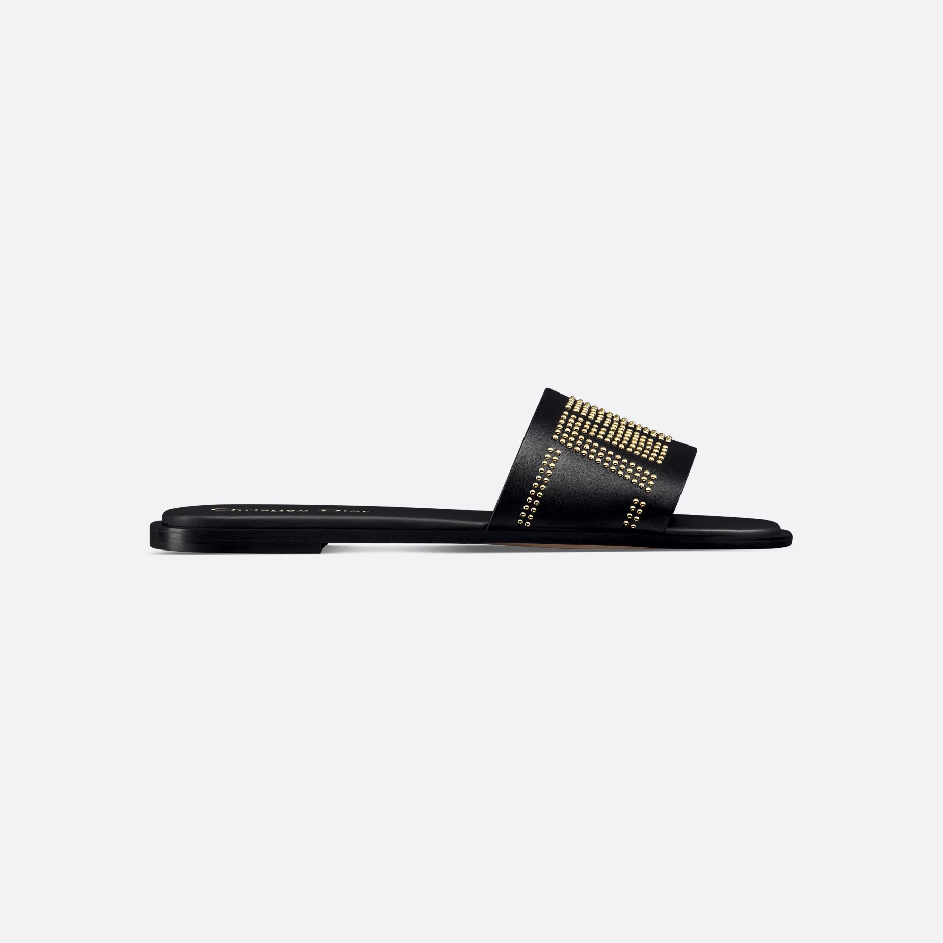 Dior black square head slippers
