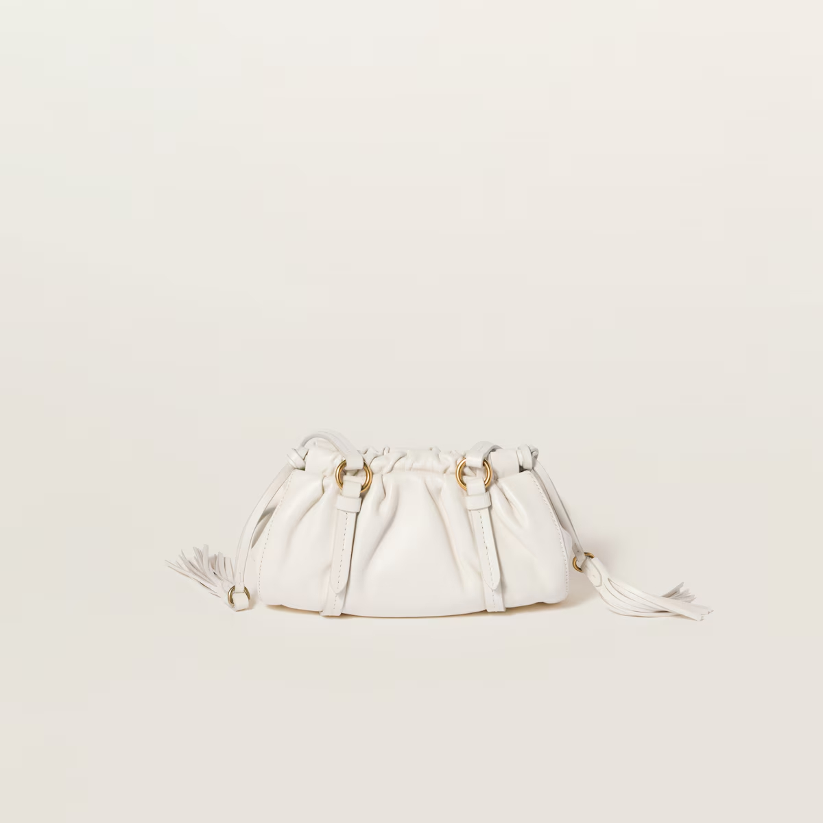 Miu Miu Joie Nappa Quilted Lambskin Leather white Shoulder Bags