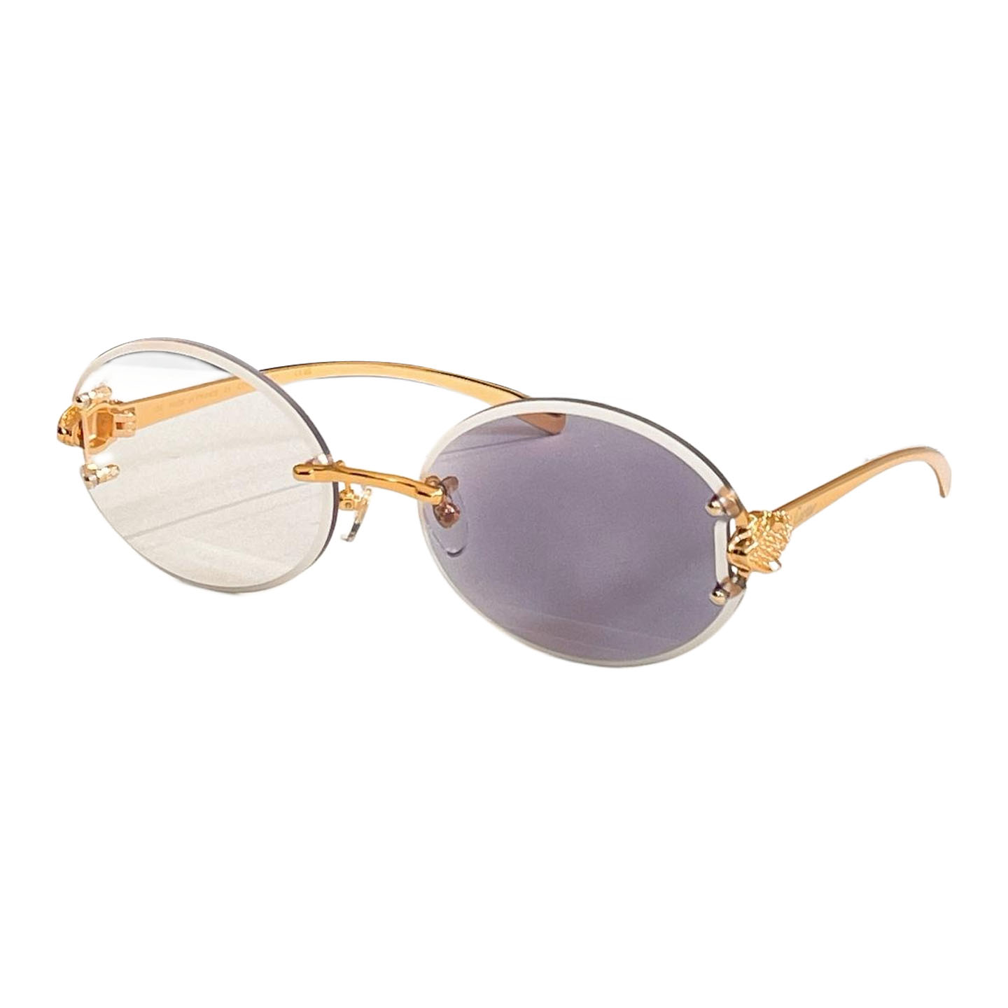 Cartier round frame glasses transparent purple/purple gold/transparent brown/brown/tawny/pink/blue orange/venice green color Size 61口17-133