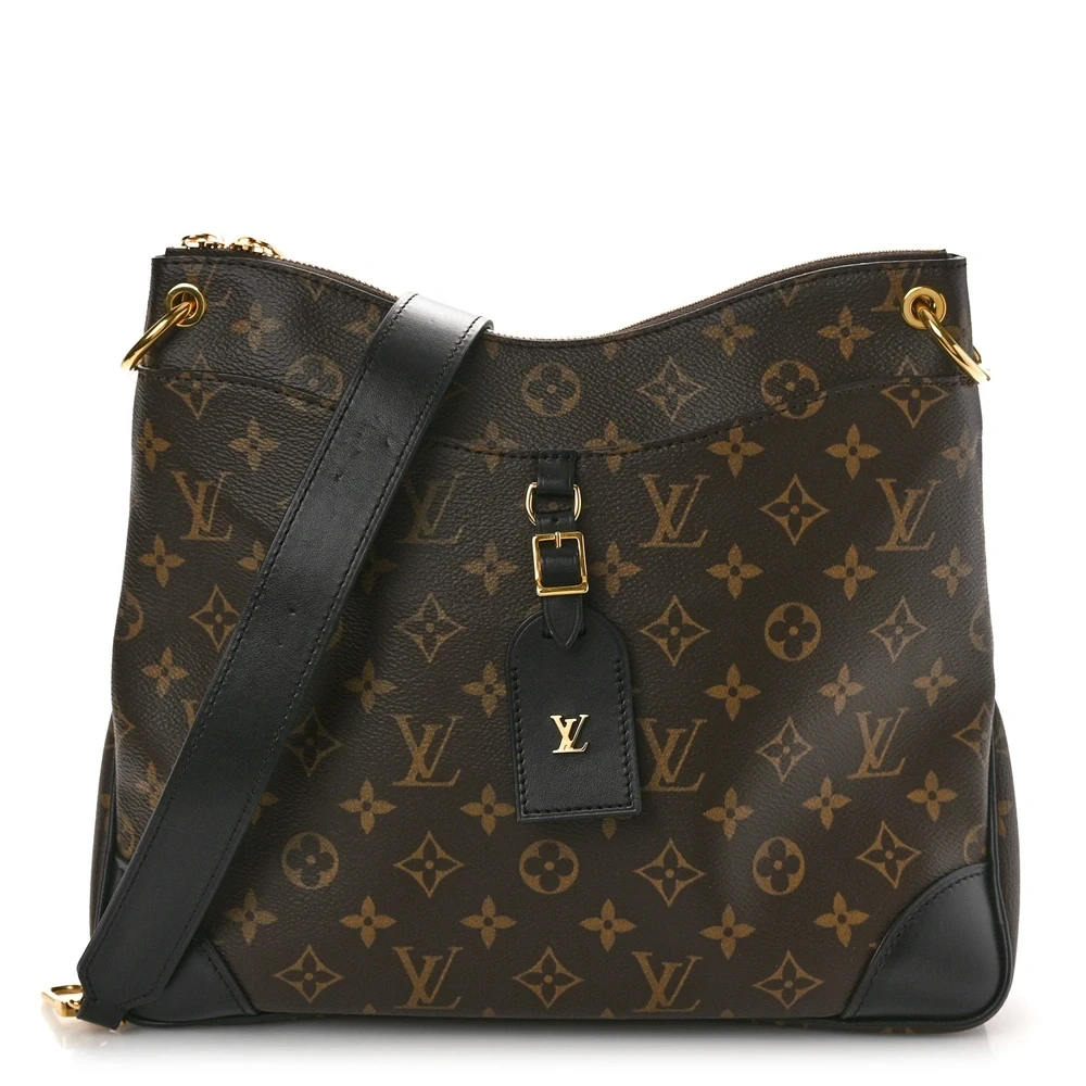 Louis Vuitton Odeon MM Black Monogram Canvas Gold Hardware