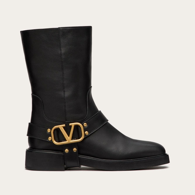 VALENTINO VLOGO SIGNATURE Calf leather ankle boots (heel 3 cm high)