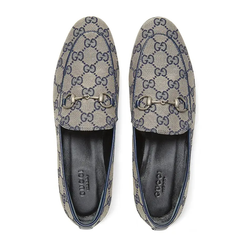 Gucci grey print print loafers