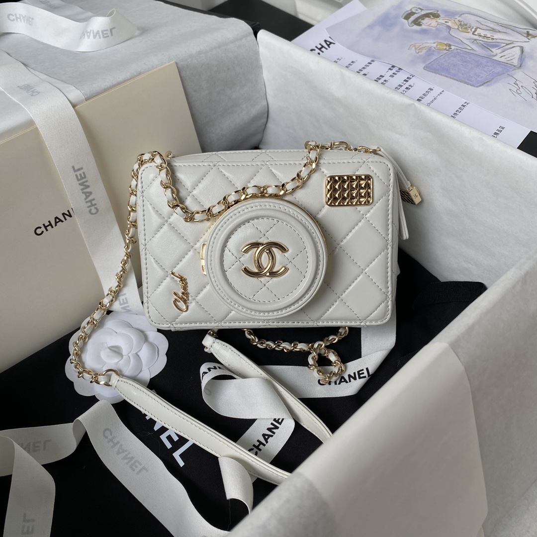 Chanel Camera bag white/black/red/milk tea color Crossbody Bags