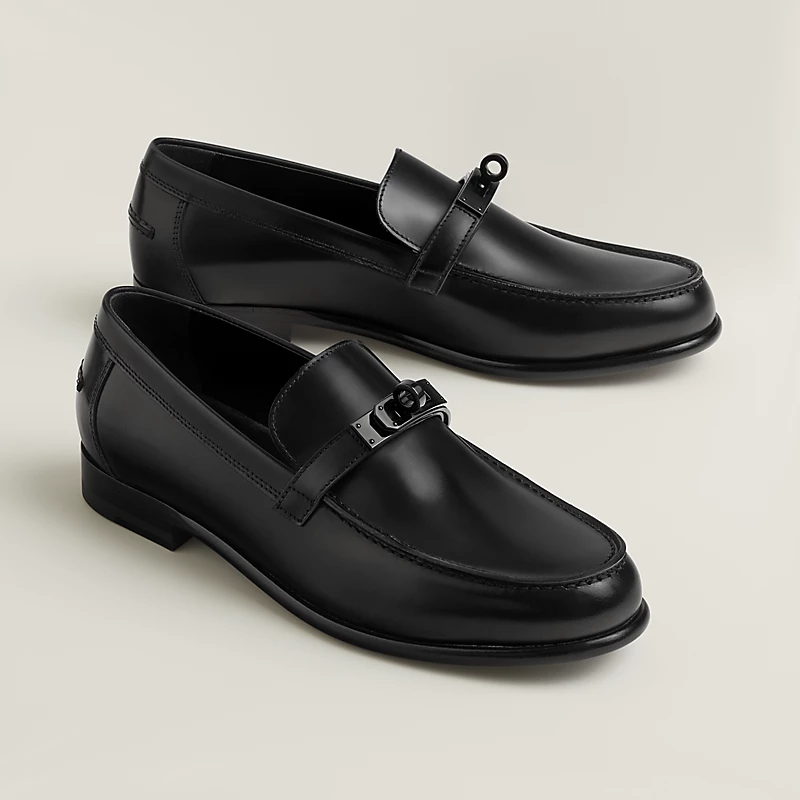 HERMES Destin Black Loafers