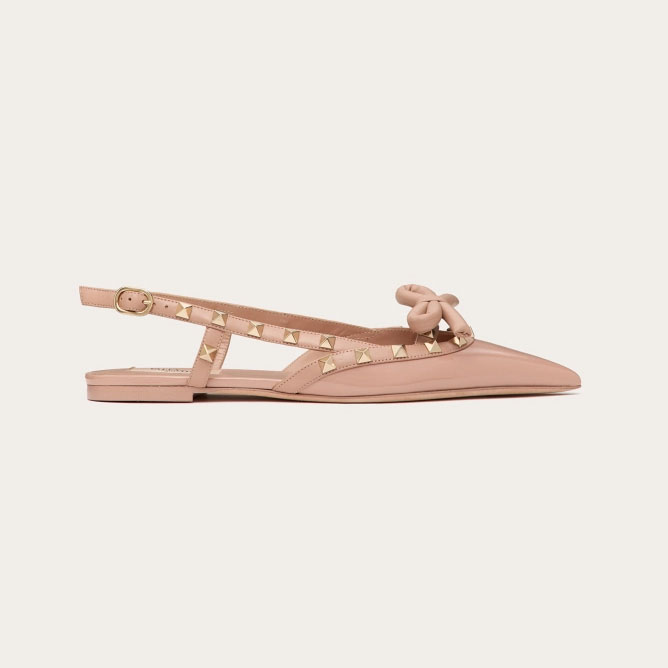 VALENTINO  Patent-leather lace-up flats