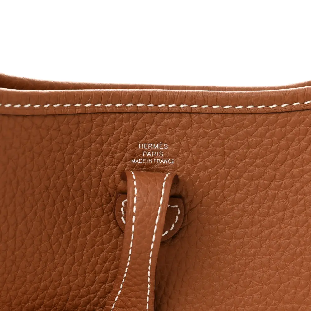 Hermès Evelyne TPM Brown Taurillon Clemence Leather Palladium Hardware
