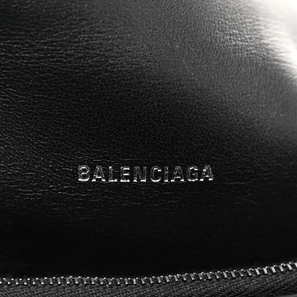 Balenciaga Medium Crush Chain Bag Black Quilted Crushed Calfskin Leather Black Hardware