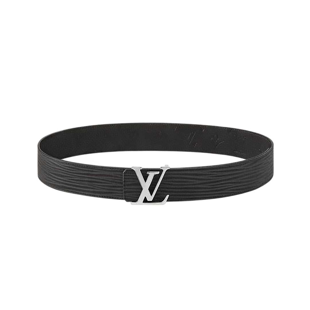 Louis Vuitton Men's Epi Reversible Belt In Black Calfskin With Silver/Black Hardware 40mm