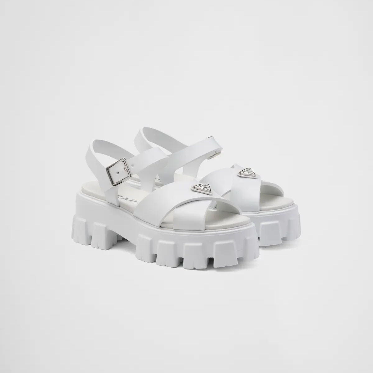 PRADA White Monolith rubber sandals