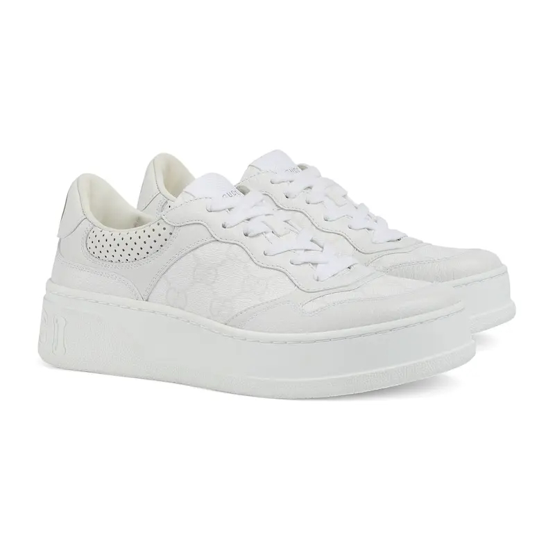 Gucci GG printed embossed sports shoes white Sneakers