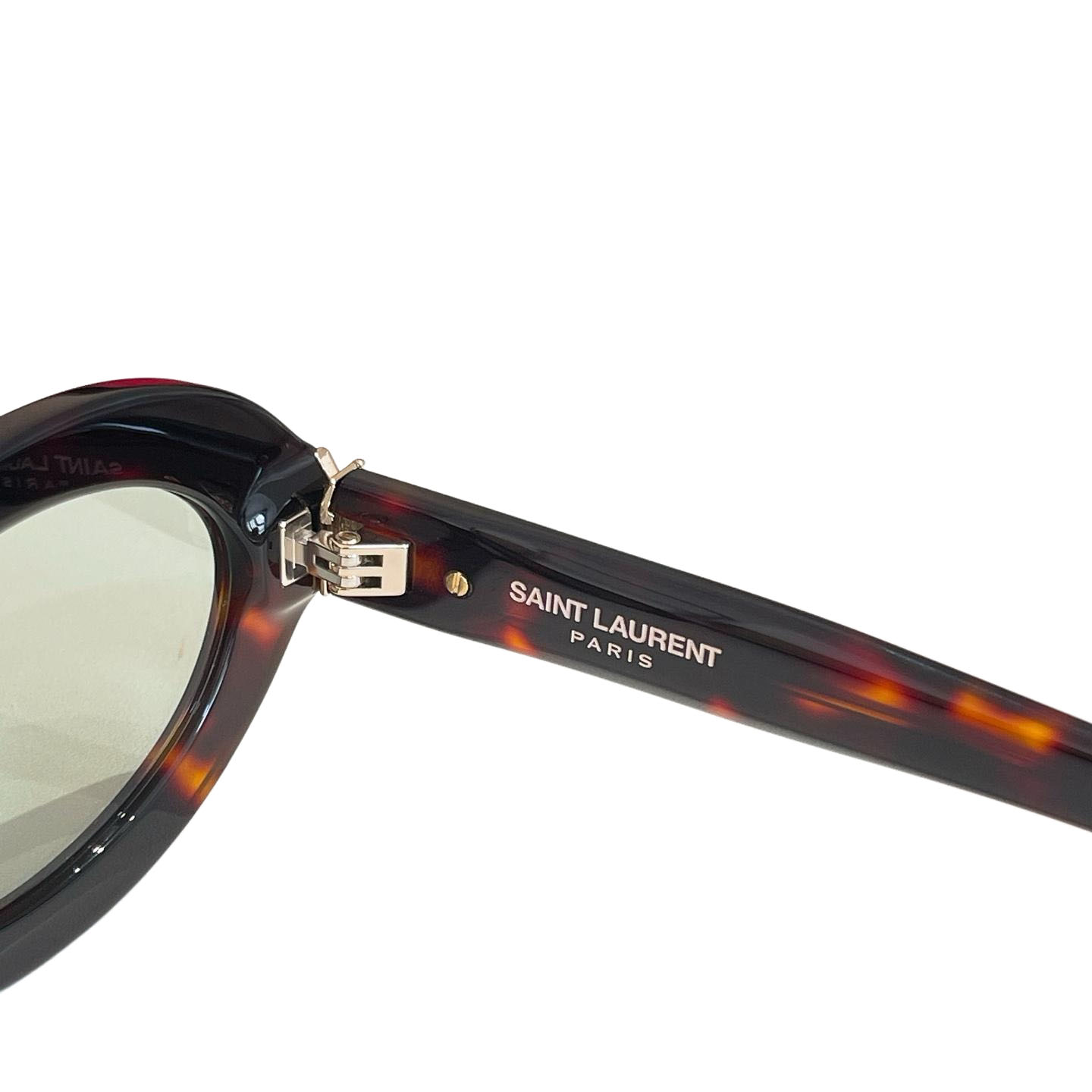 Saint Laurent oval glasses black/leopard color Size 52口22-140