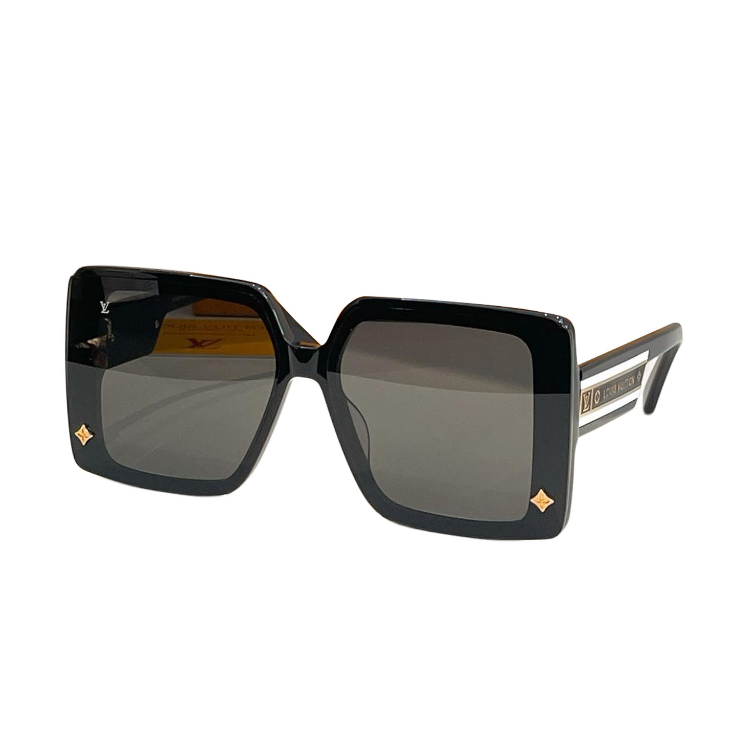 Louis Vuitton square frame glasses black gold/black white/white/blue orange/red/leopard color Size 67口14-145