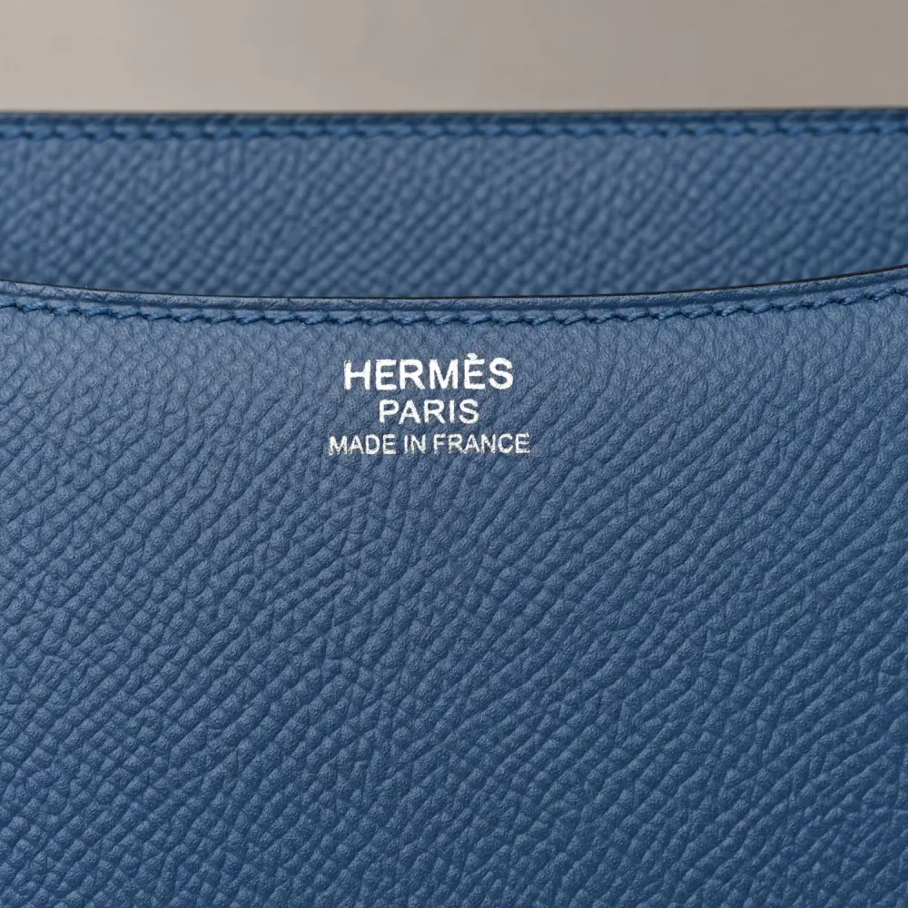 Hermès Constance Verso 24 Bleu Agate / Gris Mouette Epsom Leather Palladium Silver Hardware