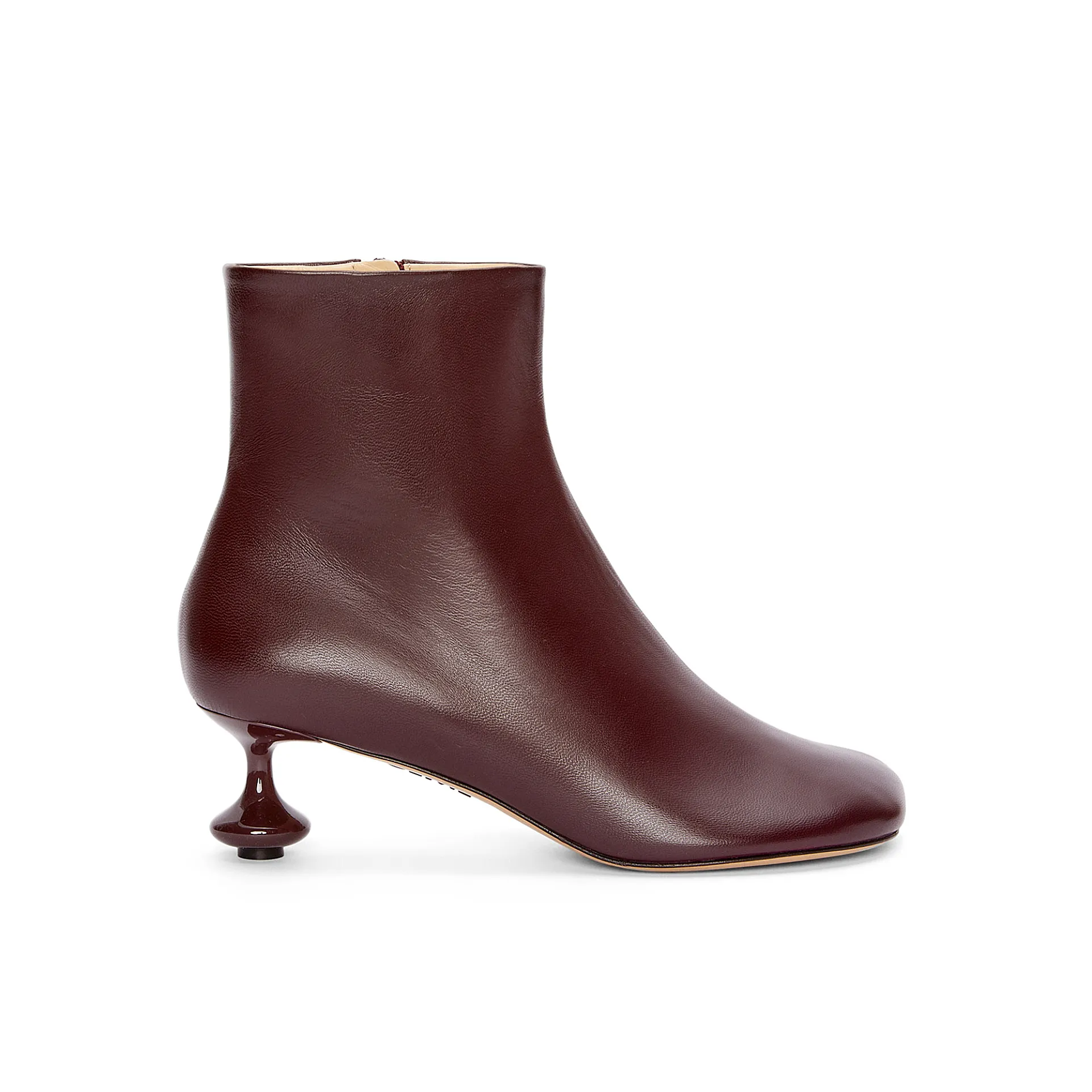 LOEWE Burgundy Leather Toy ankle boots