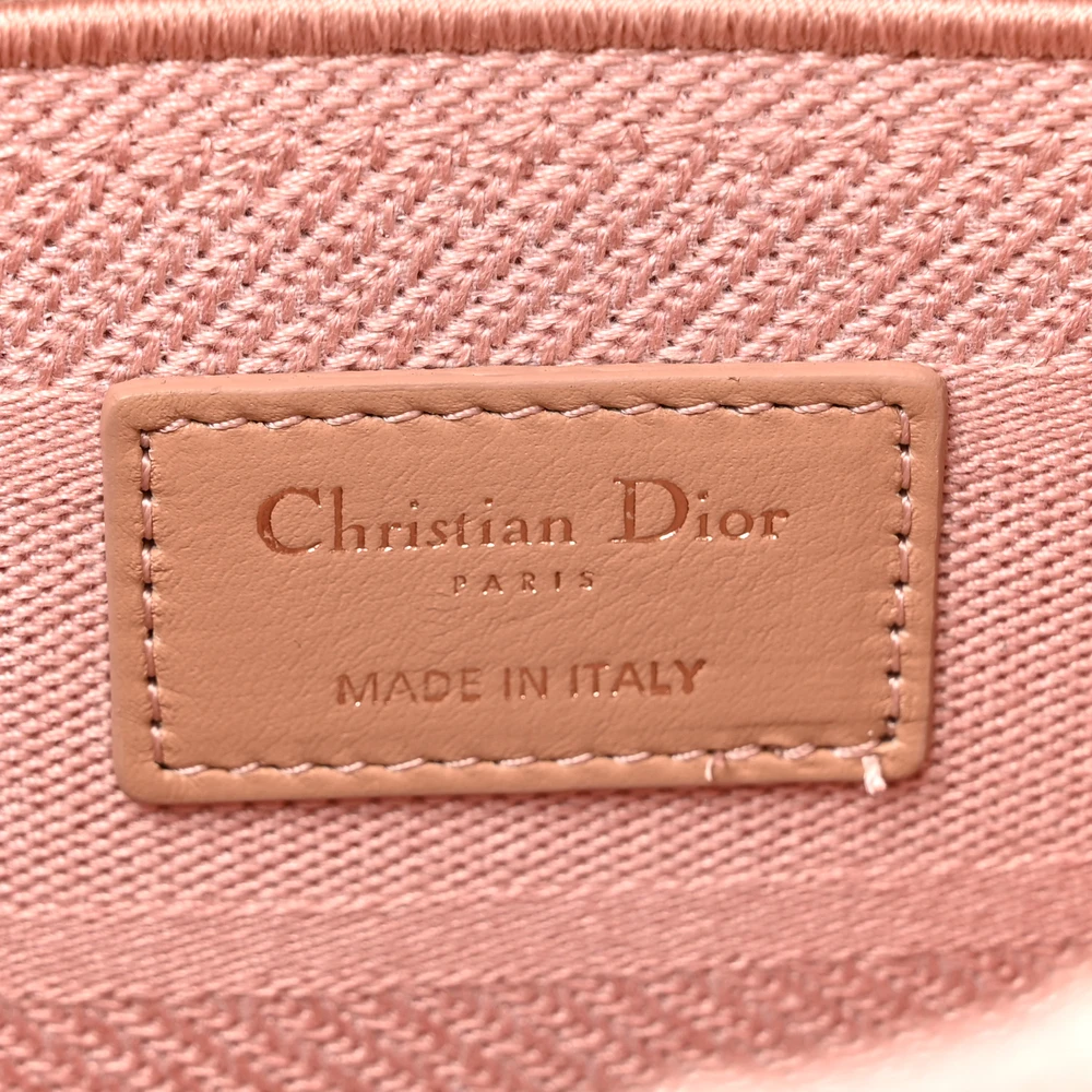 Dior Medium Lady D-Lite Bois De Rose Cannage Embroidered Canvas Gold Hardware