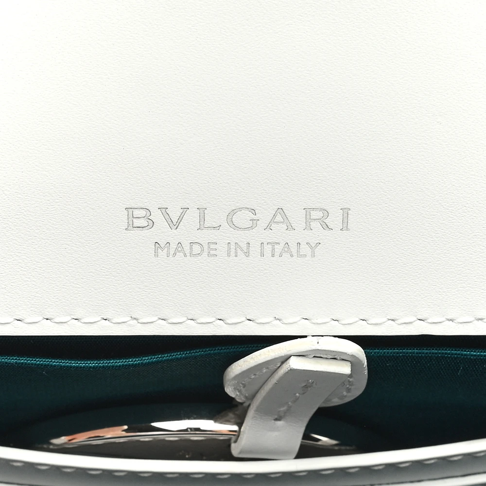 Bvlgari Medium Serpenti Forever East West Shoulder Bag Opal Grey Calfskin Leather Silver Hardware
