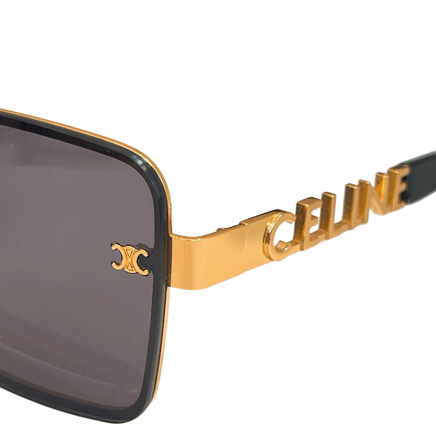 Celine square frame glasses black gold/transparent black/black/leopard black/black green color Size 60口14-140