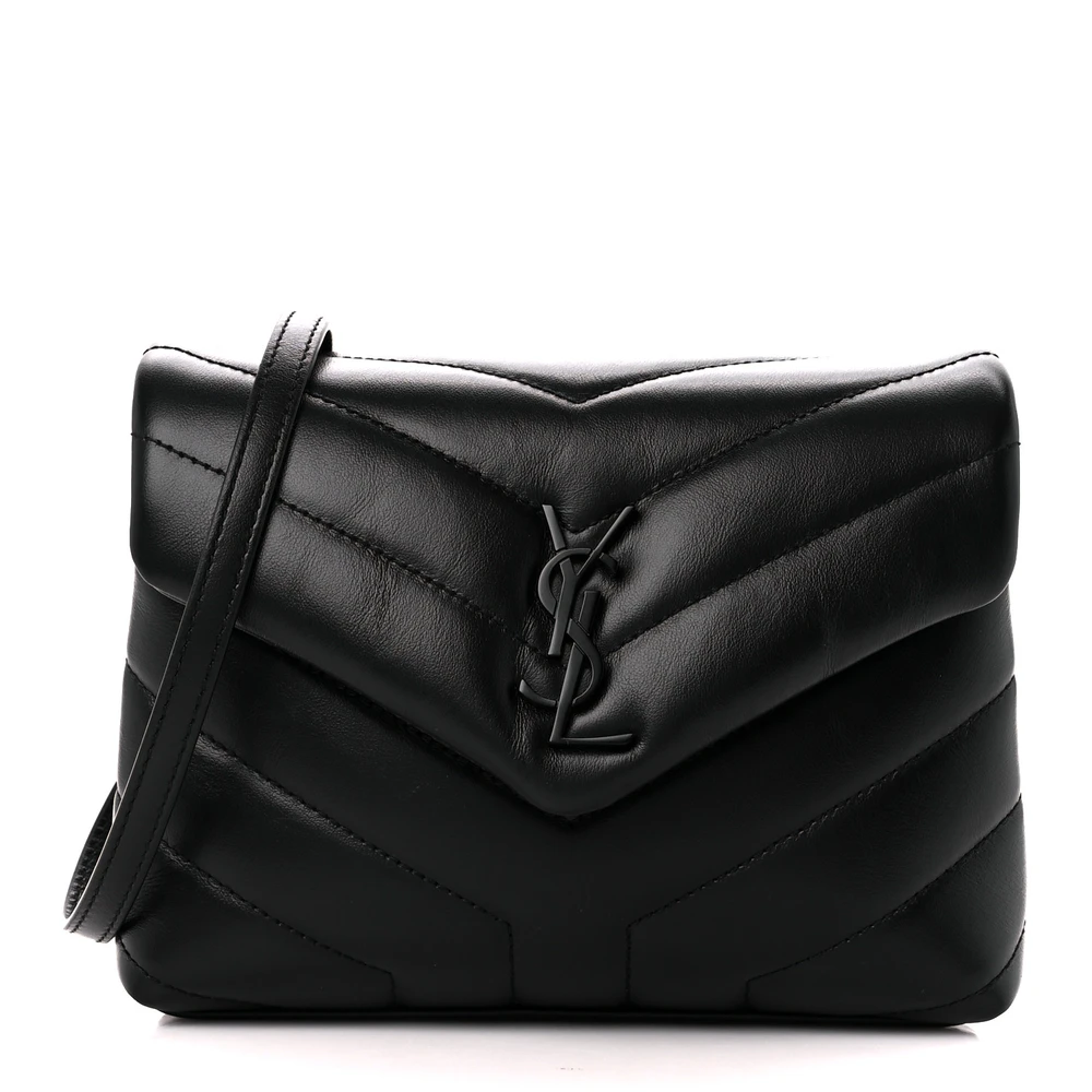 Saint Laurent Mini Loulou Crossbody Bag Black Y-Quilted Monochrome Monogram Calfskin Leather Incognito Hardware