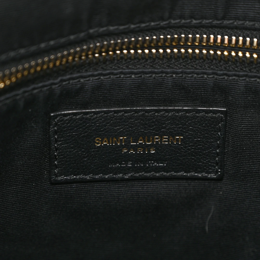 Saint Laurent Medium Joe Backpack Black Monogram Lambskin Matelasse Leather Gold Hardware