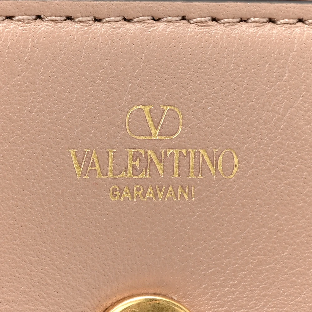 Valentino Garavani Micro VLogo Locò Shoulder Bag Poudre Calfskin Leather Gold Hardware