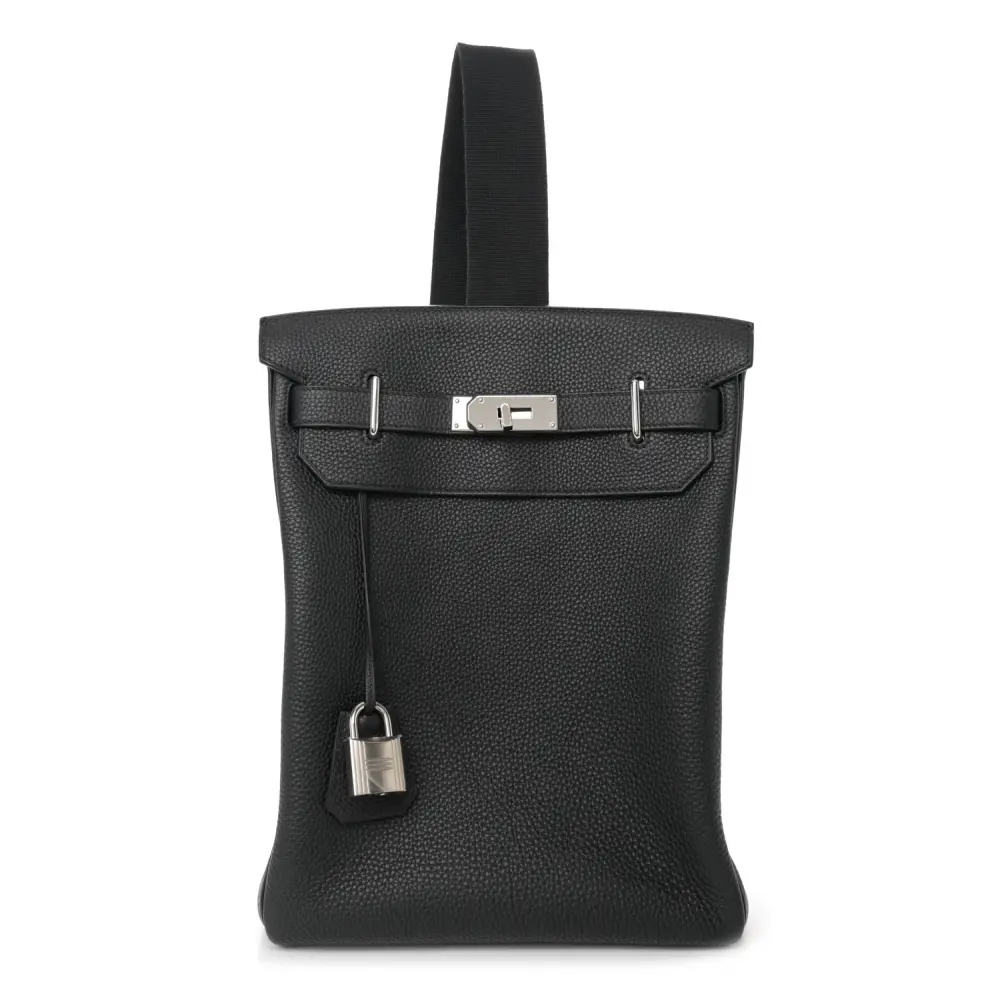 Hermès HAC à Dos GM Backpack Black Togo Leather Palladium Hardware