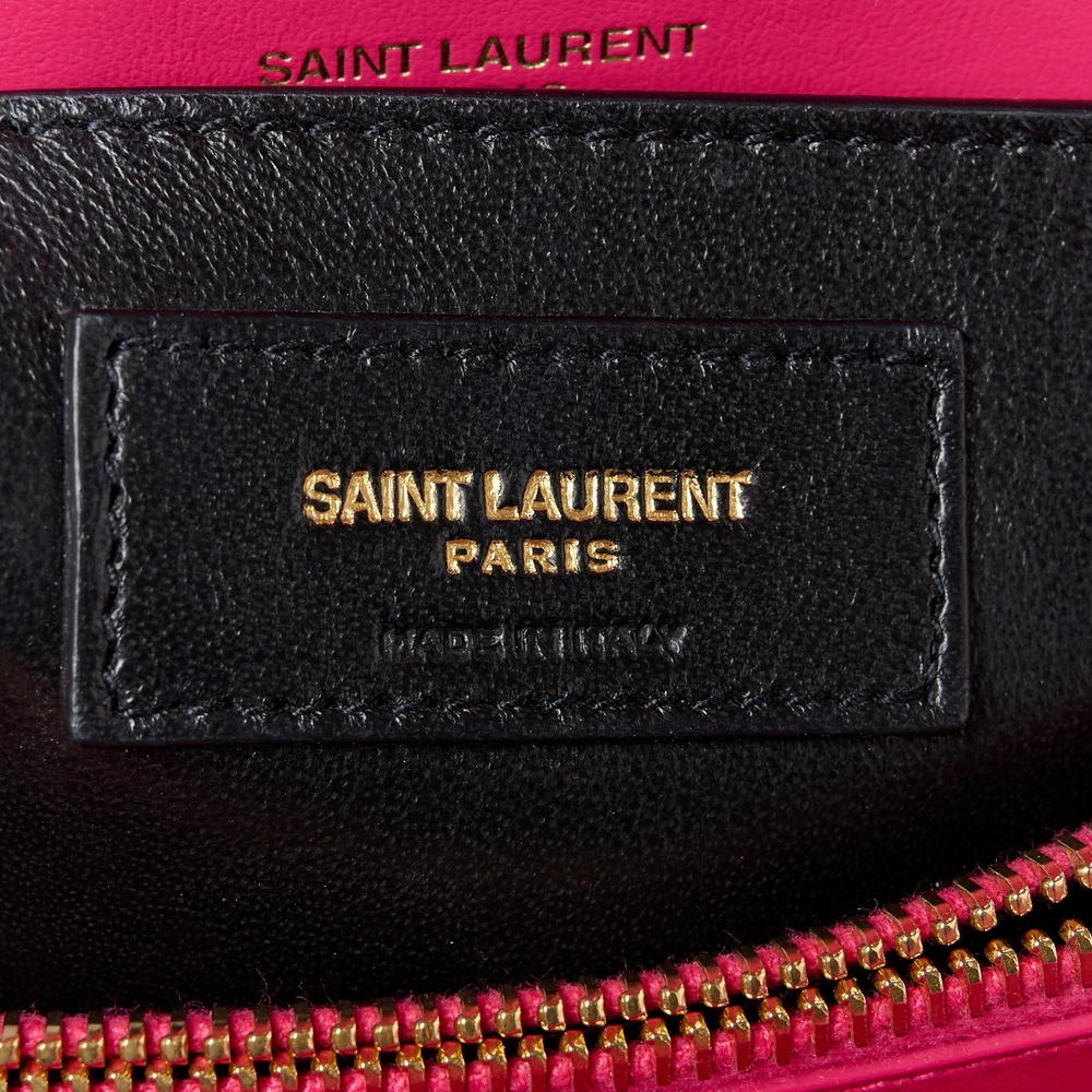 Saint Laurent Small Loulou Chain Satchel Fresh Fuchsia Y-Quilted Monogram Calfskin Leather Gold Hardware