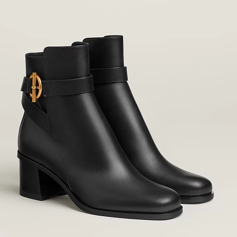 HERMES Jill Black ankle boots