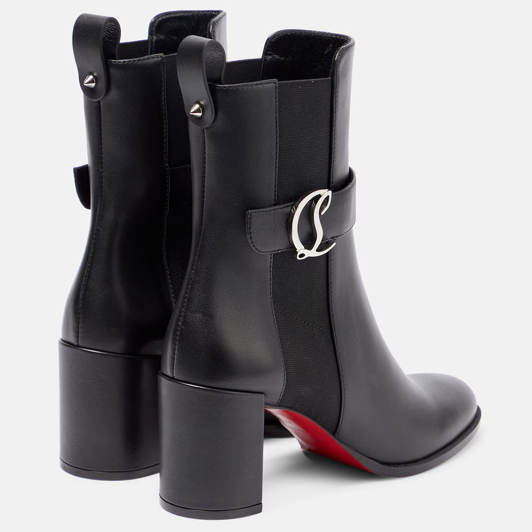 Christian Louboutin Black thick soles with thick heels and bare boots