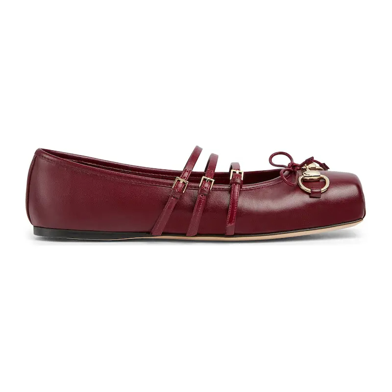 Gucci red Ballet Shoes Flat Shoes