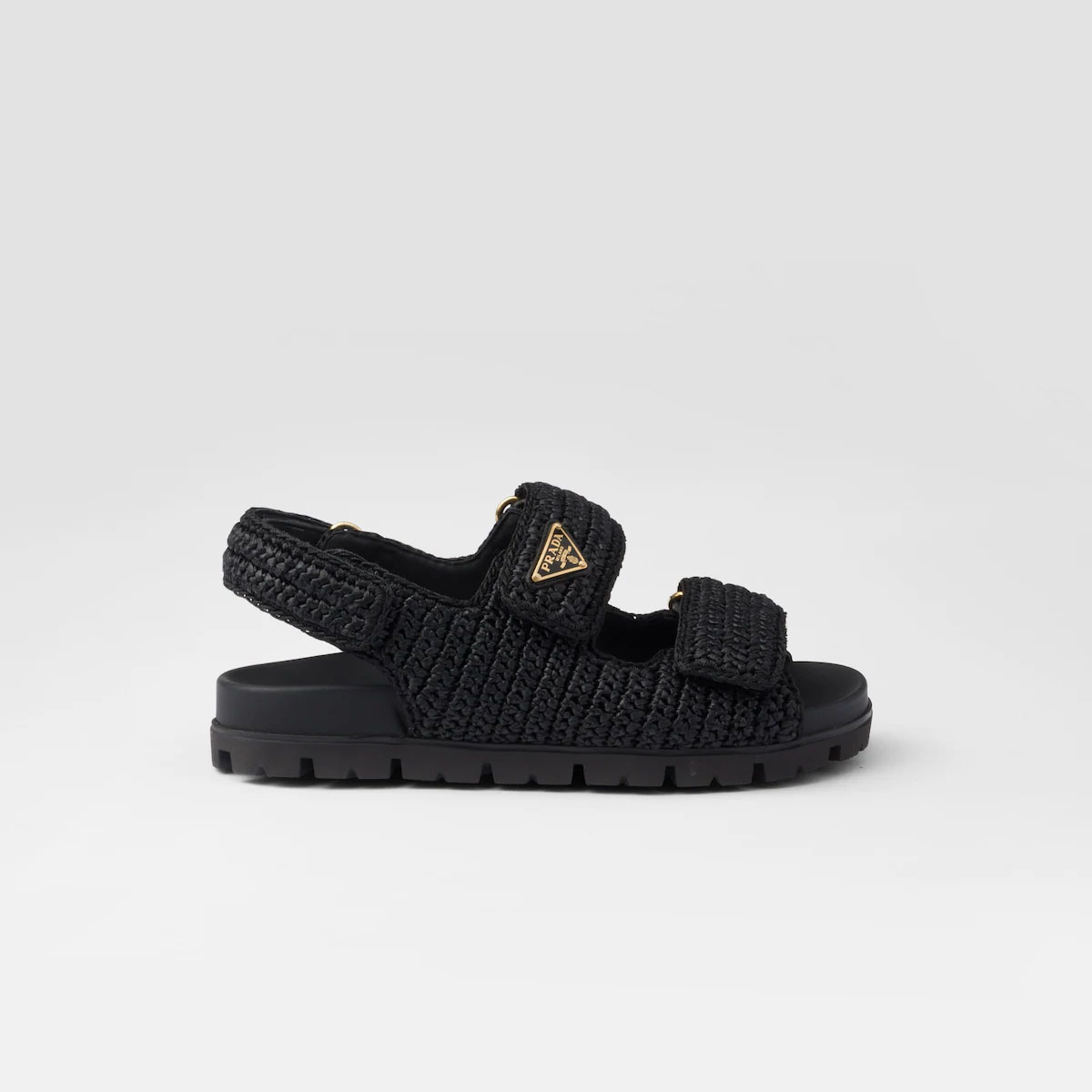 PRADA Black crocheted sandals