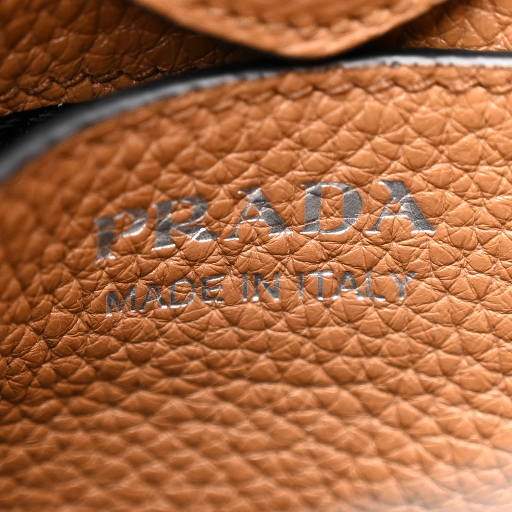 Prada Mini Hobo Messenger Bag Caramel Vitello Daino Leather