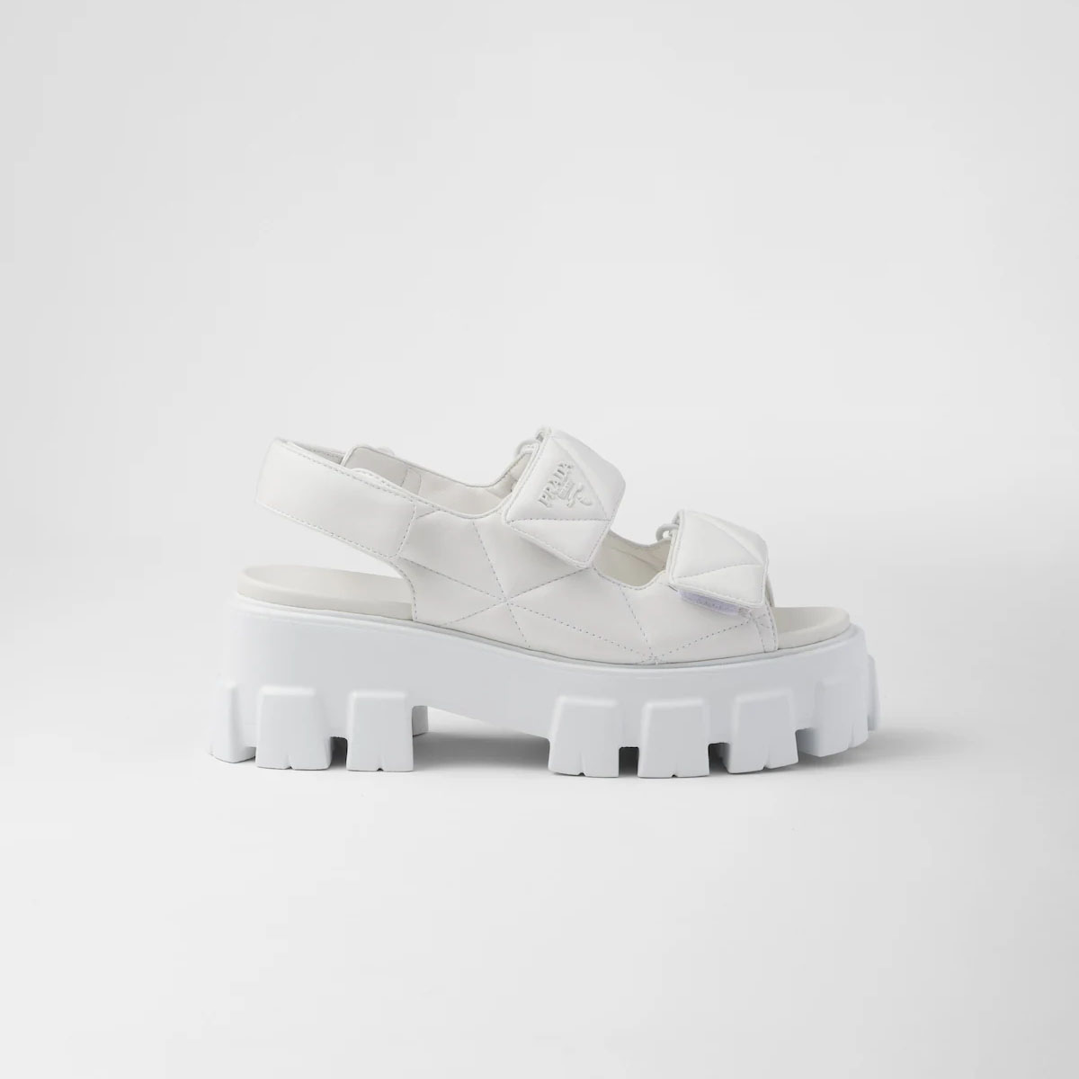 PRADA White Monolith Nappa leather sandals