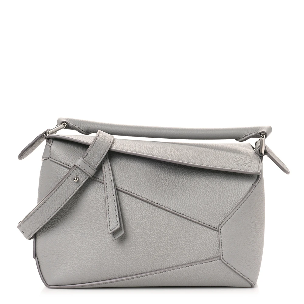 Loewe Puzzle Bag Small Pearl Grey Calfskin Leather