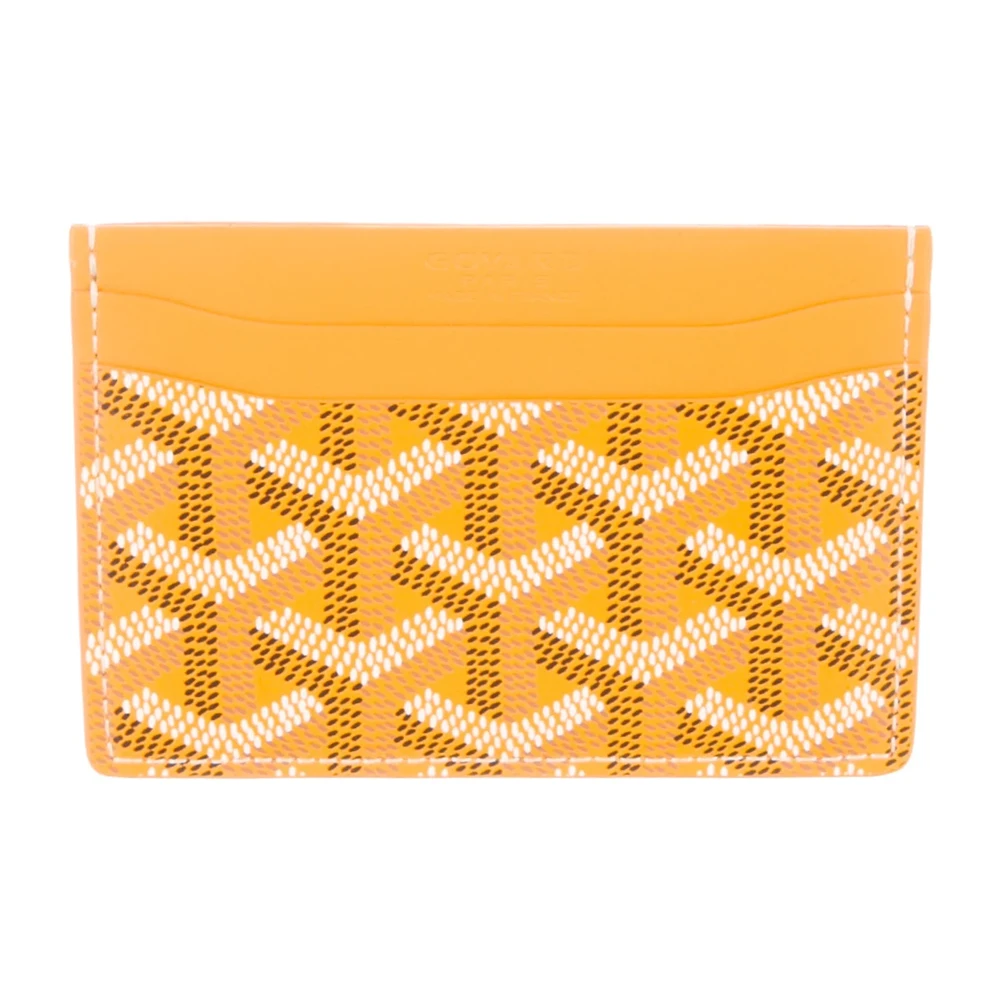 Goyard Small Card Holder Yellow Goyardine Printed Canvas