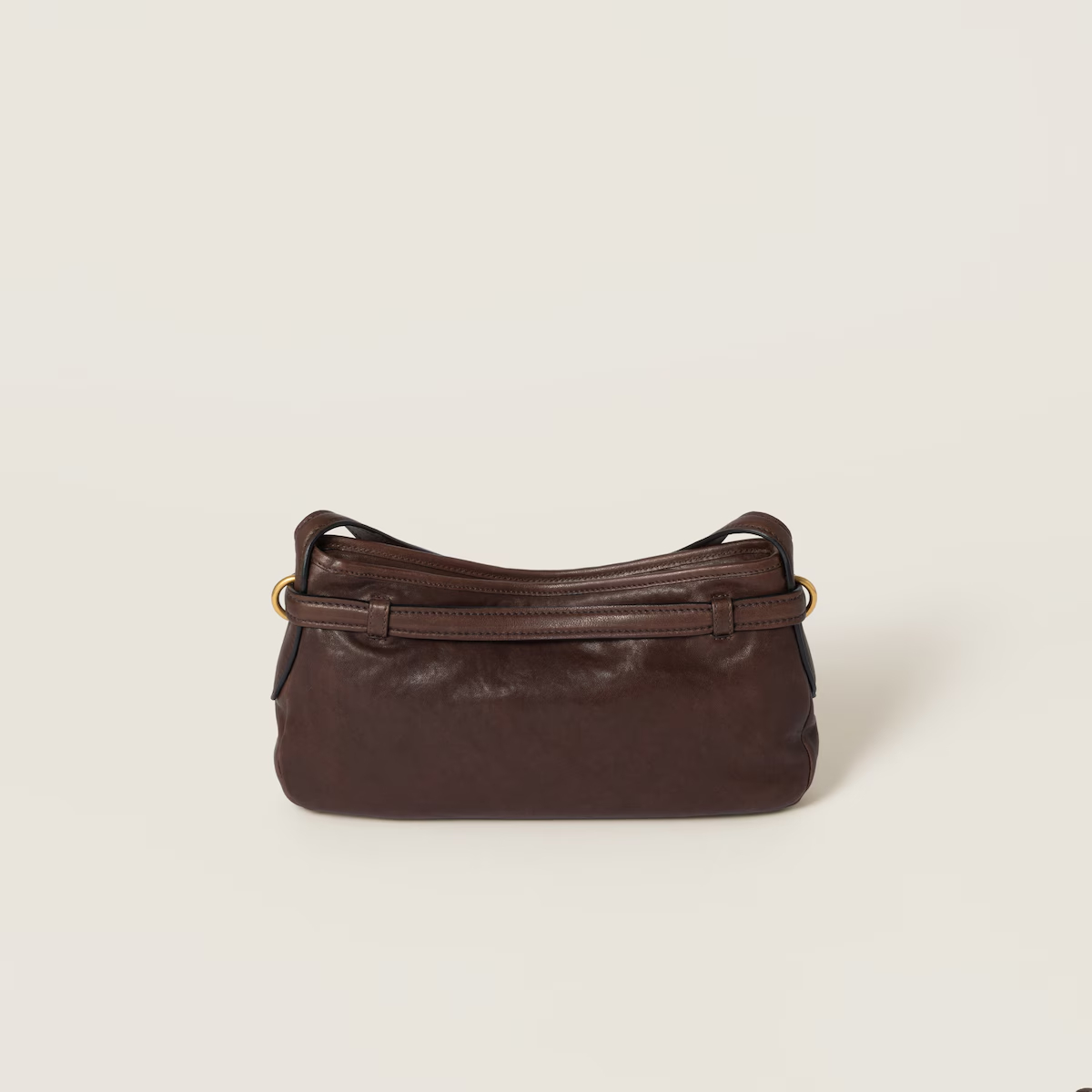 Miu Miu Aventure Nappa Quilted Lambskin Leather Deep Brown Shoulder Bags