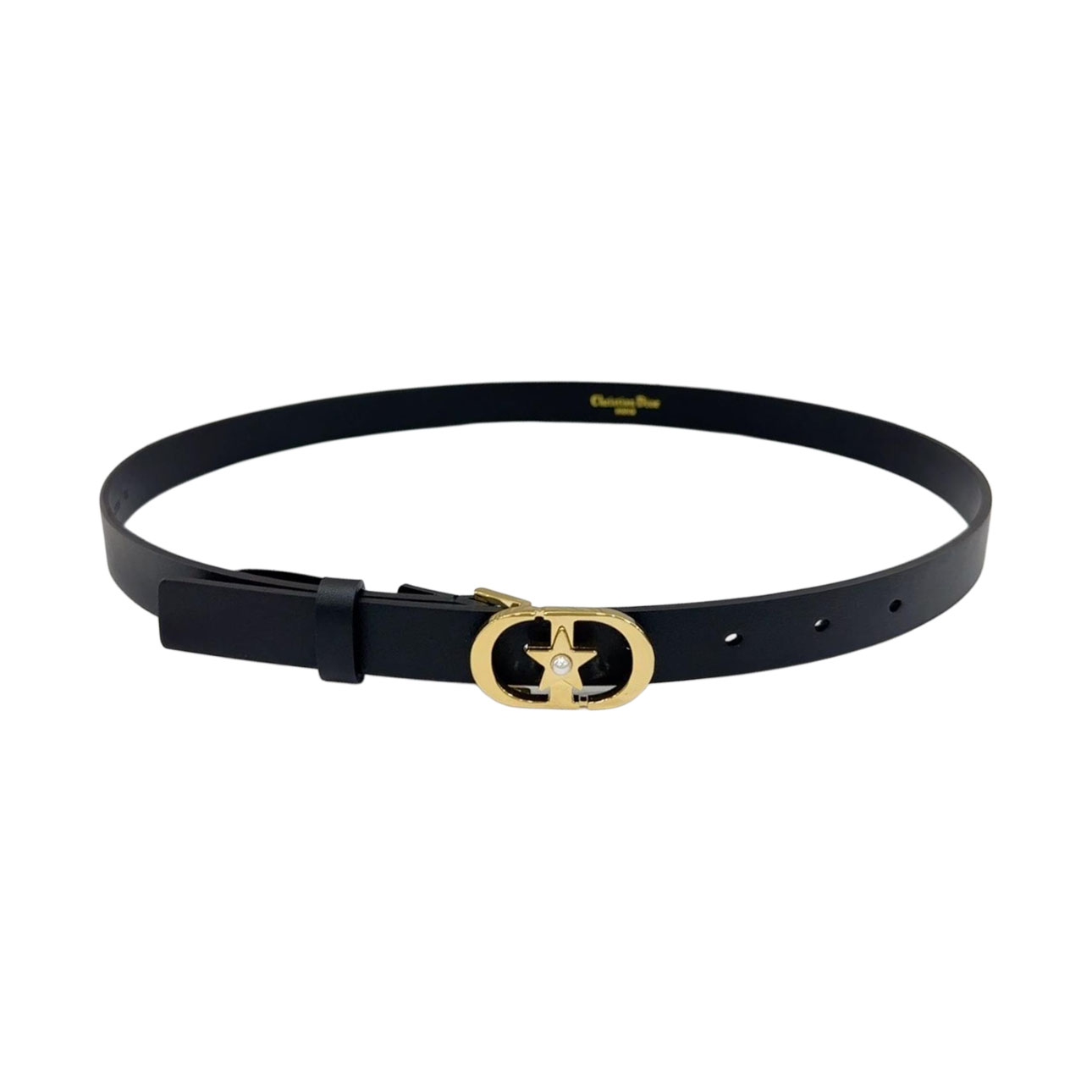 Dior Women' s Lucky 30 Montaigne Star Buckle Belt In Black/Red/White/Pink/Musturd/Brown/Khaki/Silver/Gold/Blue/Grey Calfskin With Gold/Silver Hardware 20mm