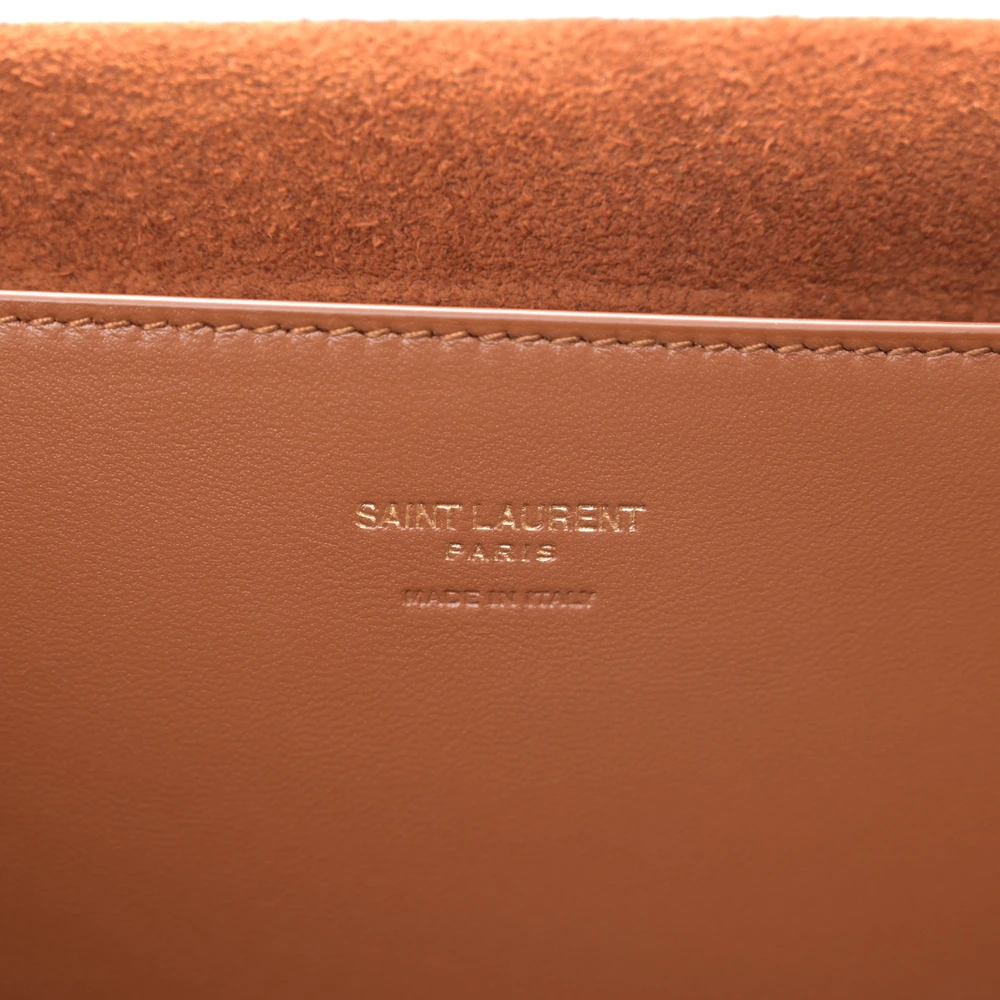 Saint Laurent Medium Kate Satchel Black Reversible Monogram Smooth Calfskin Leather & Suede Aged Gold Hardware